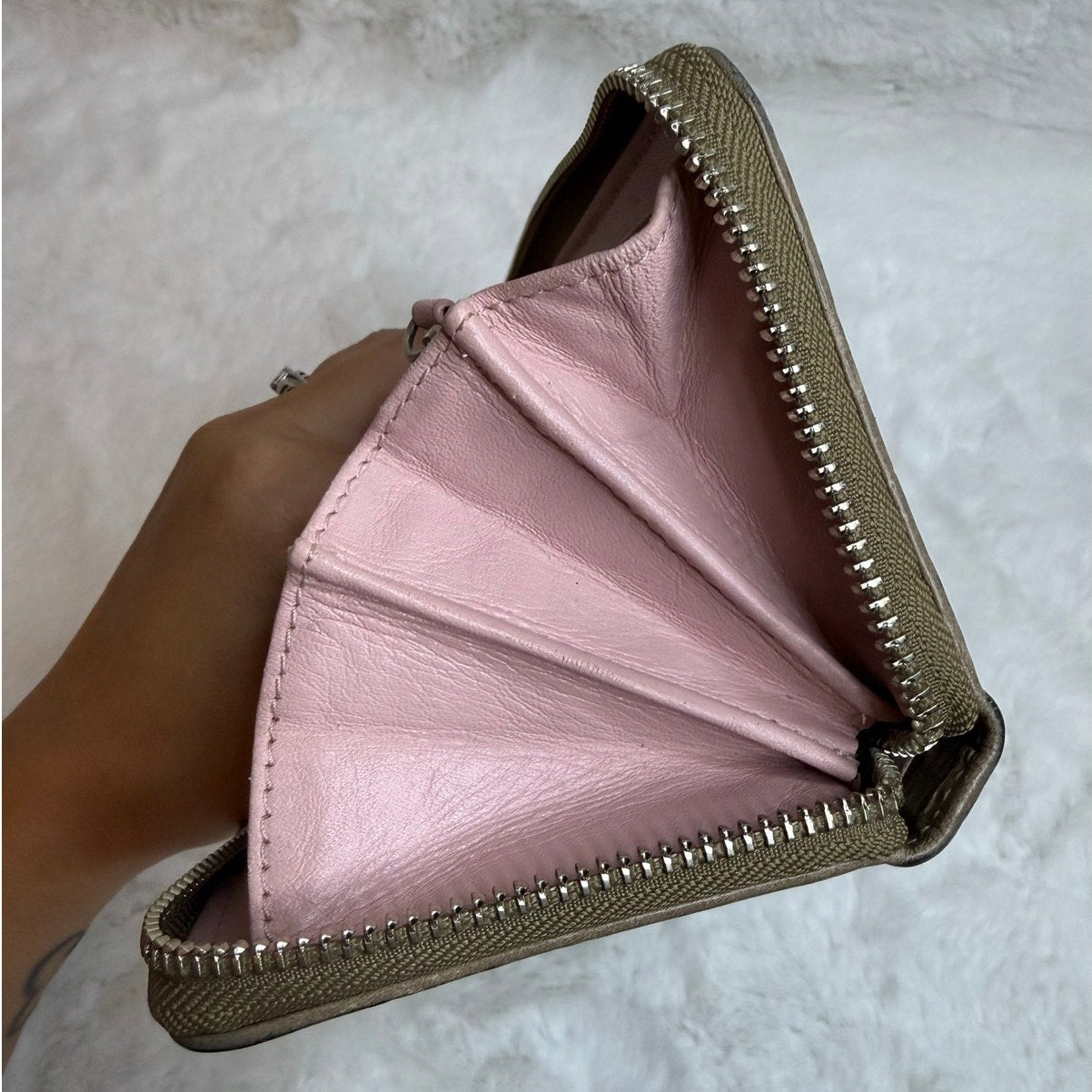 COACH Signature Canvas Zip Around Wallet