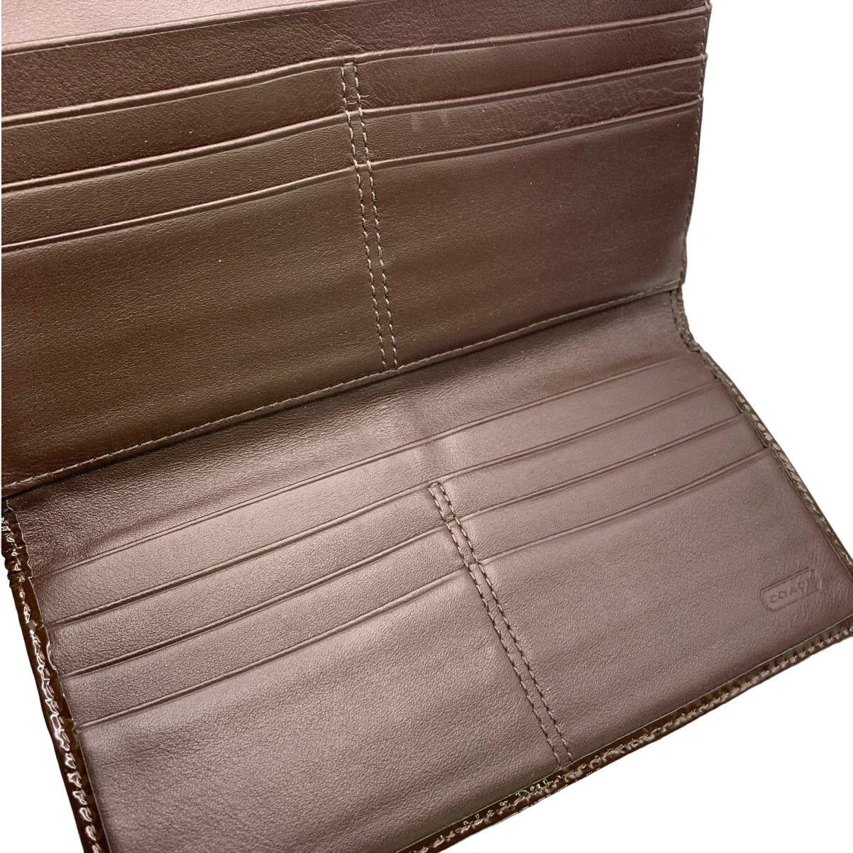 SALE COACH Brown Canvas Signature Wallet