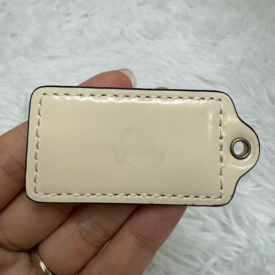 2" COACH Light Cream Fob Bag Charm Hang tag Hangtag