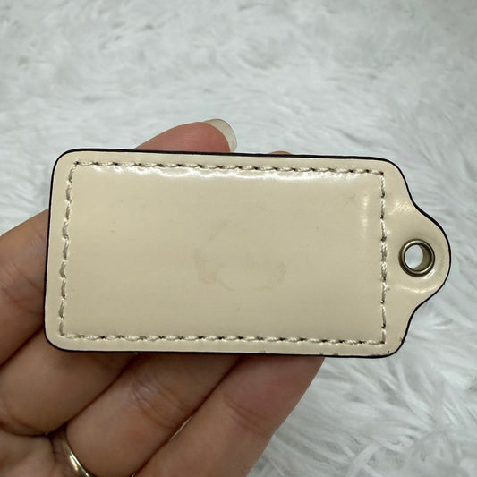 2" COACH Light Cream Fob Bag Charm Hang tag Hangtag