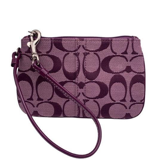 COACH Purple Signature Canvas Wristlet