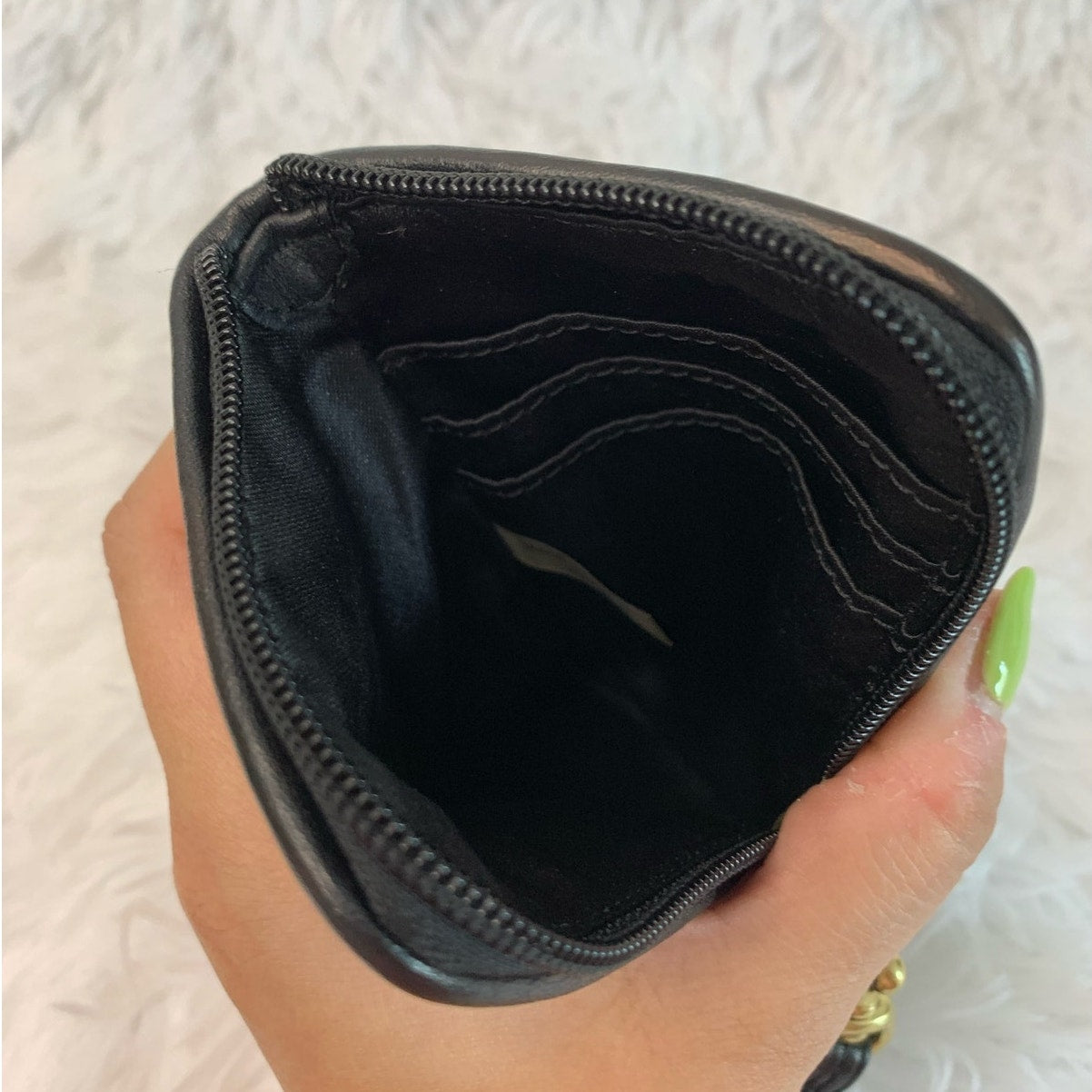 COACH Black Canvas Wristlet Card Holder