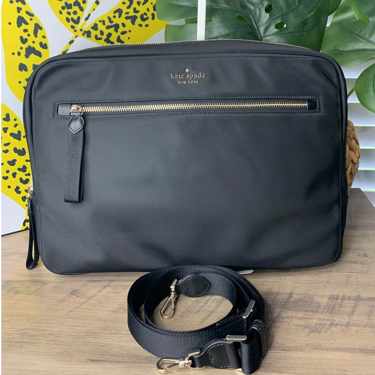 Kate Spade New York Black Nylon Chelsea Laptop / Tablet Case Bag