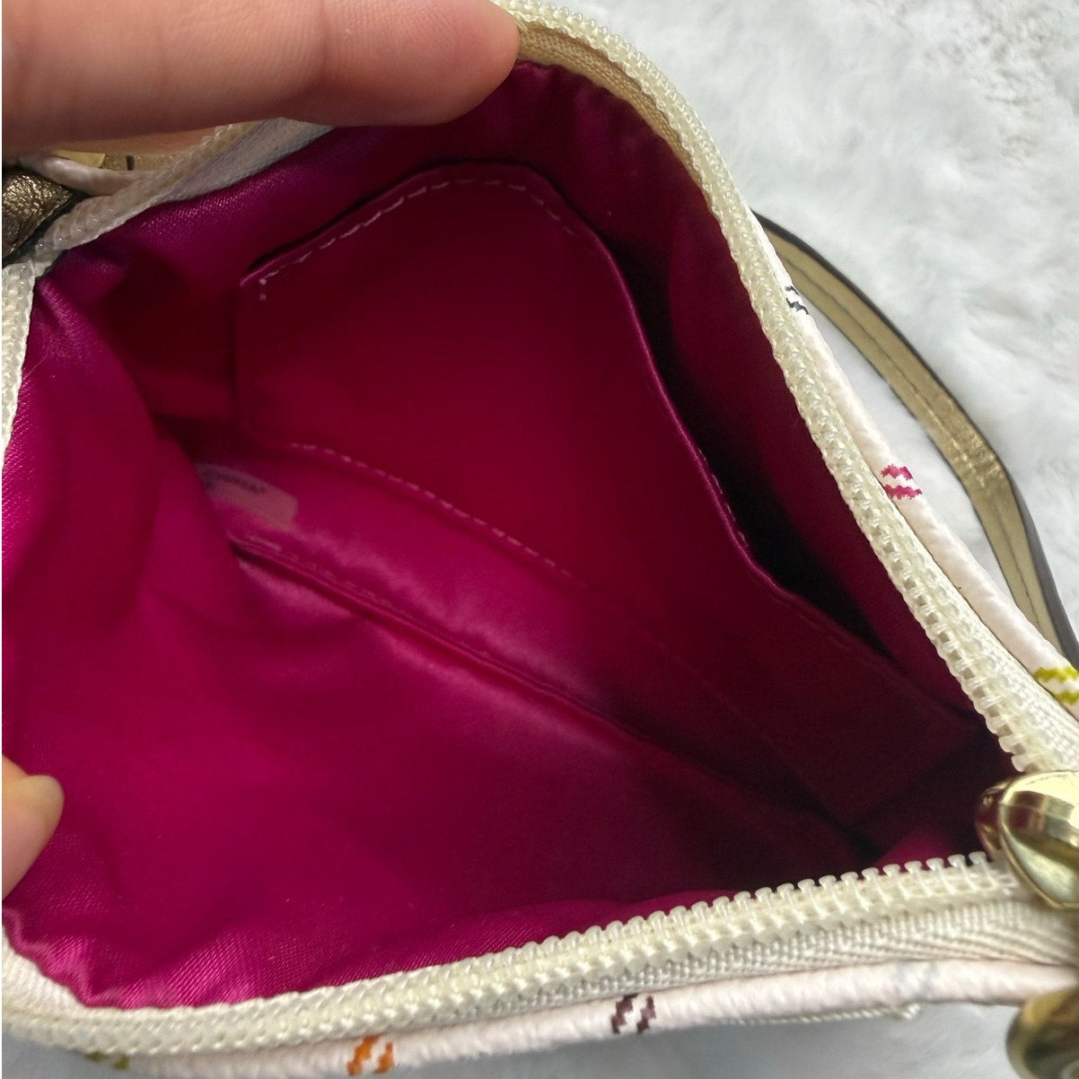 Coach Peyton Tattersall Plaid Wristlet