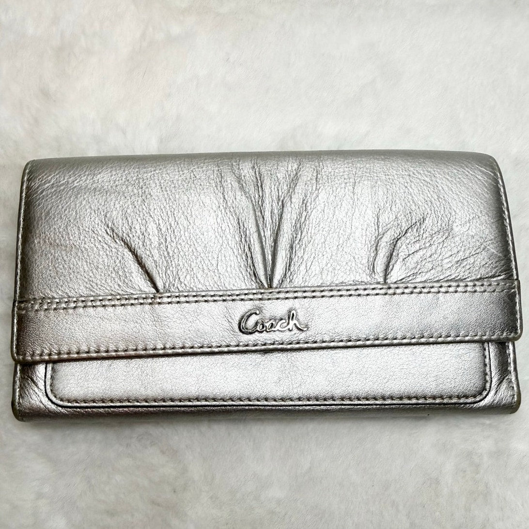 COACH Metallic Silver Wallet