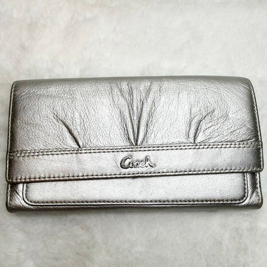 COACH Metallic Silver Wallet