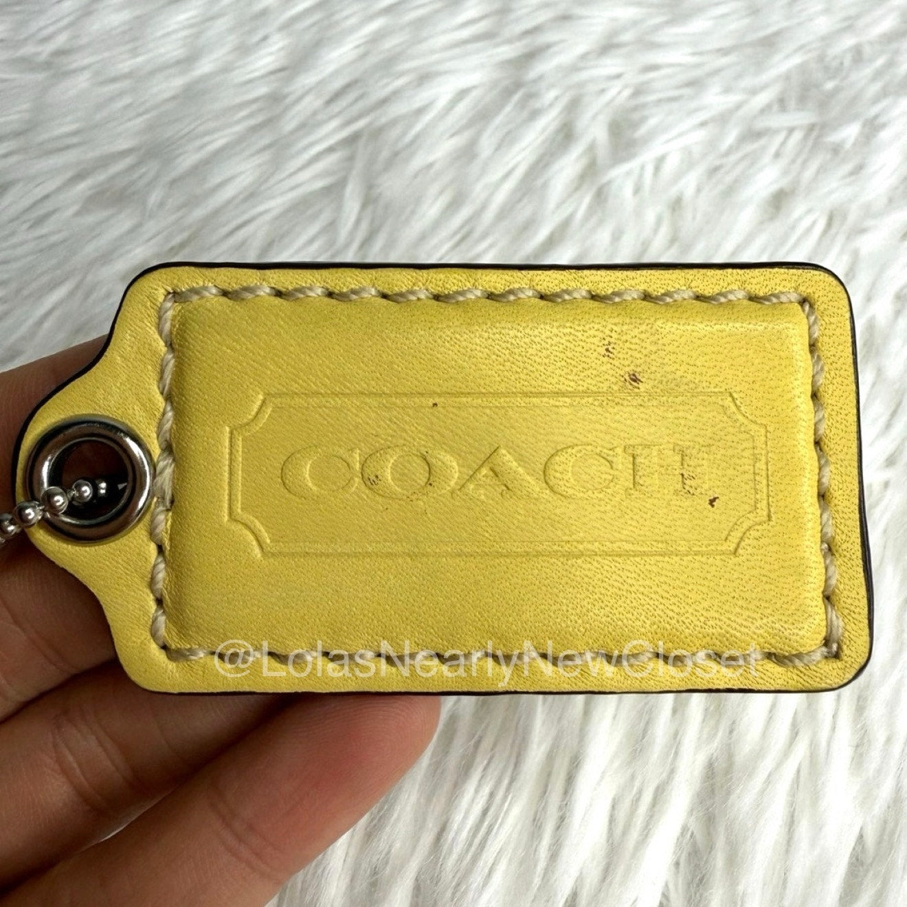 2.5" COACH Yellow Fob Bag Charm Hang tag Hangtag