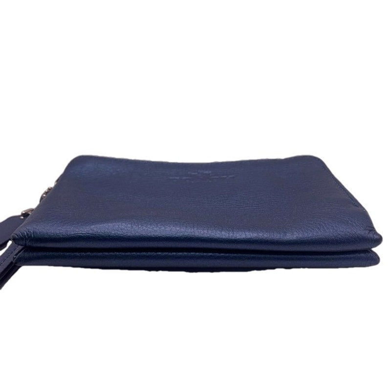 SALE COACH Blue Double Zipper Around Wristlet