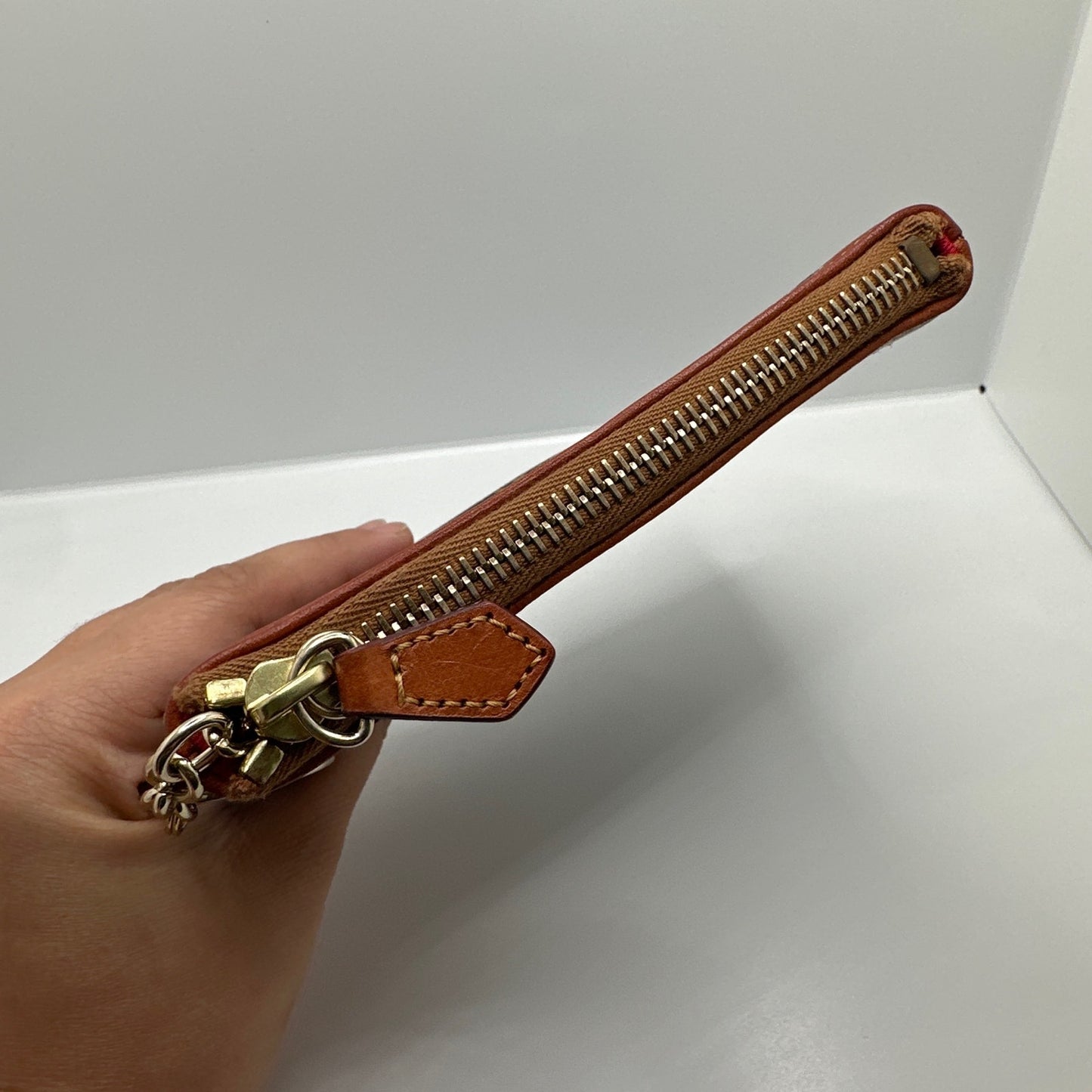 DOONEY & BOURKE Blue Brown Signature Pouch Case with Keychain