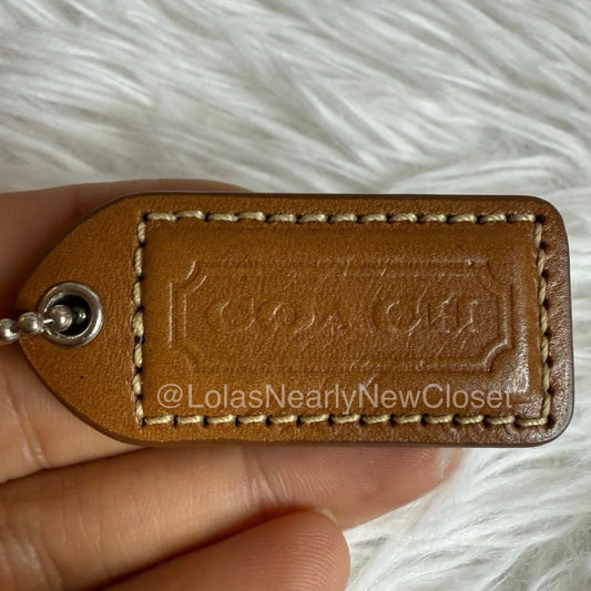 1.5" COACH y2k Brown Fob Bag Charm Hang tag Hangtag