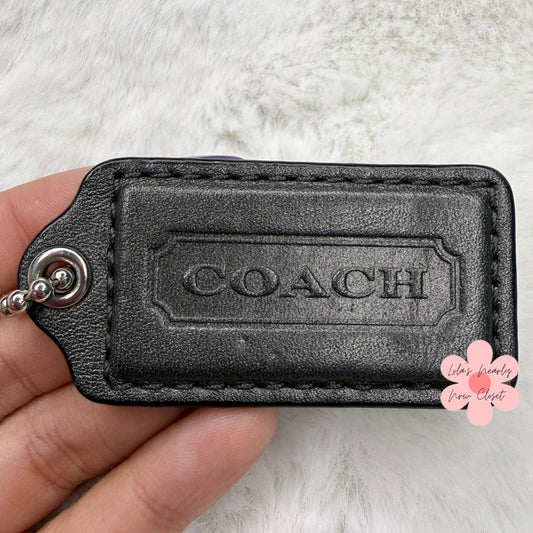 2" COACH Dark Gray Fob Bag Charm Hang tag Hangtag