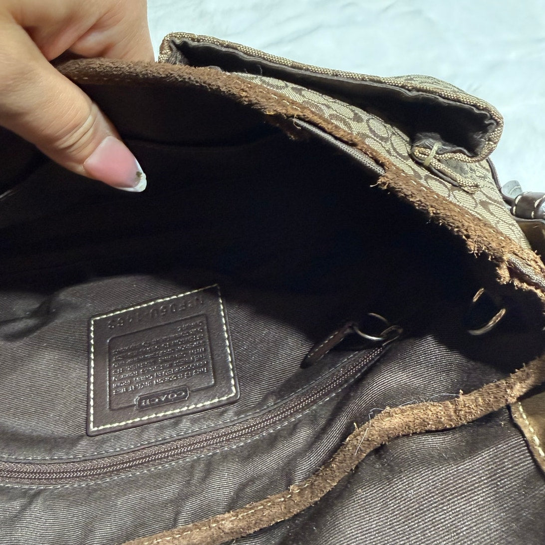 y2k COACH Vintage Brown Soho Flap Shoulder Bag