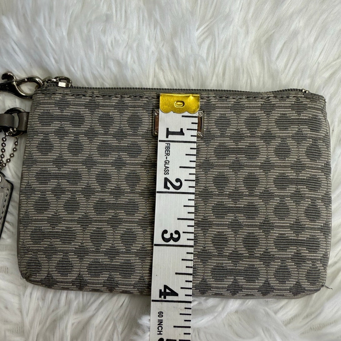 COACH Gray Signature Canvas Wristlet