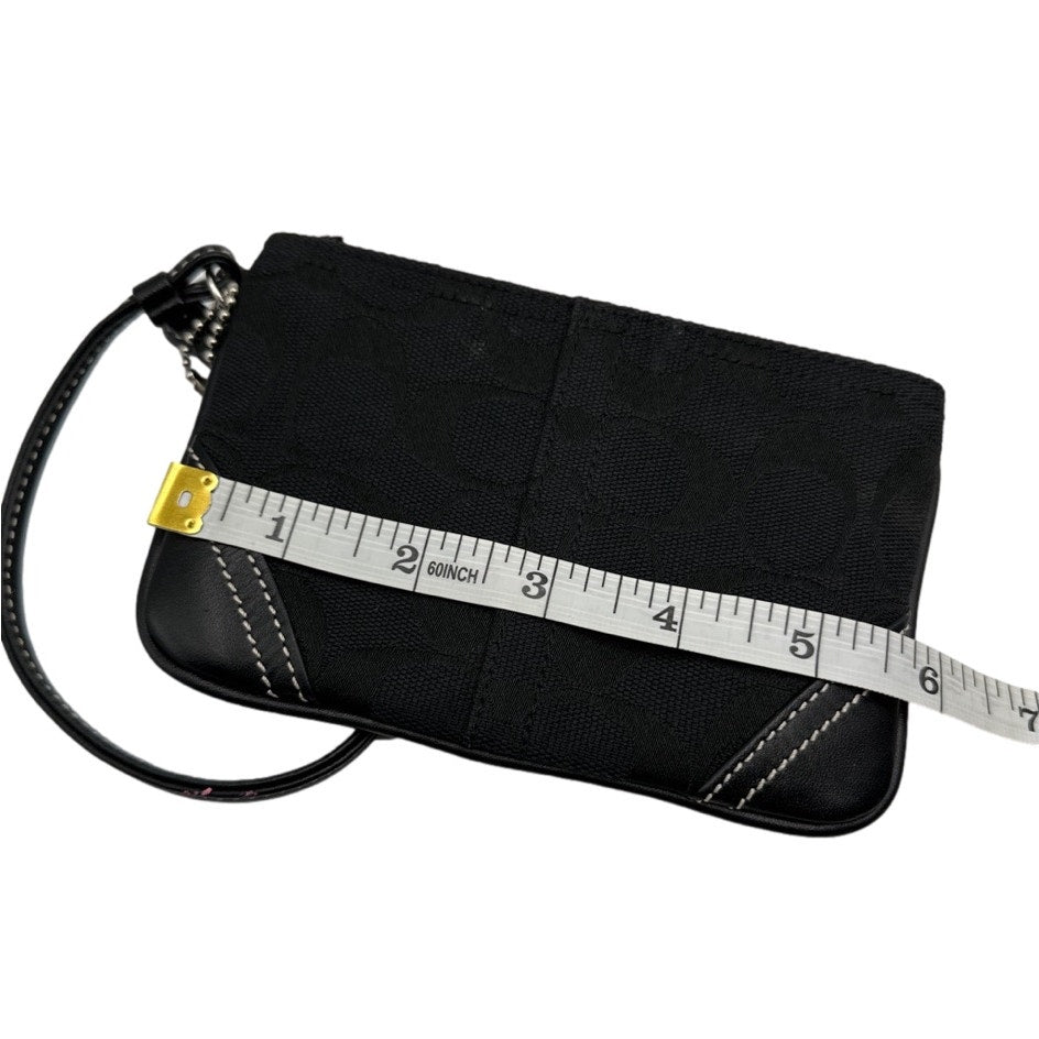 COACH Black Signature Canvas Wristlet