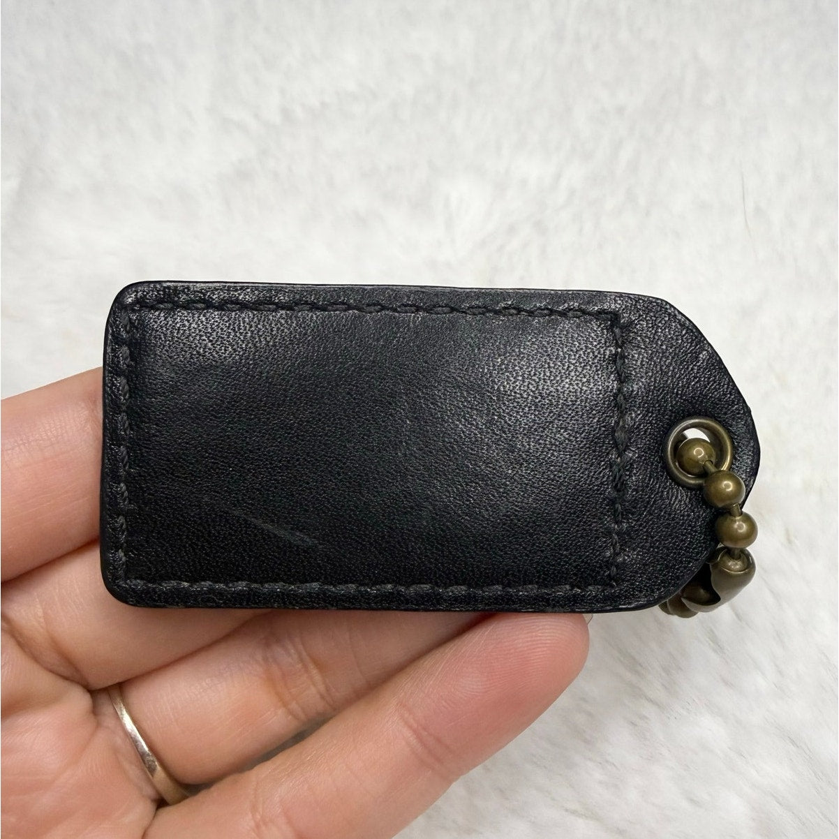 2” y2k COACH Black Fob Bag Charm Hang tag Hangtag