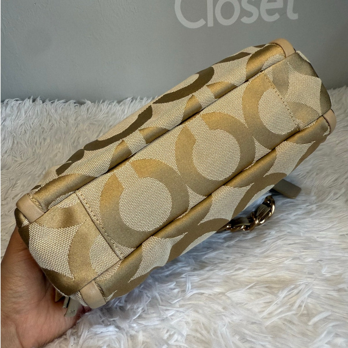 y2k COACH 2008 Parker Op Art Kisslock Shoulder Bag