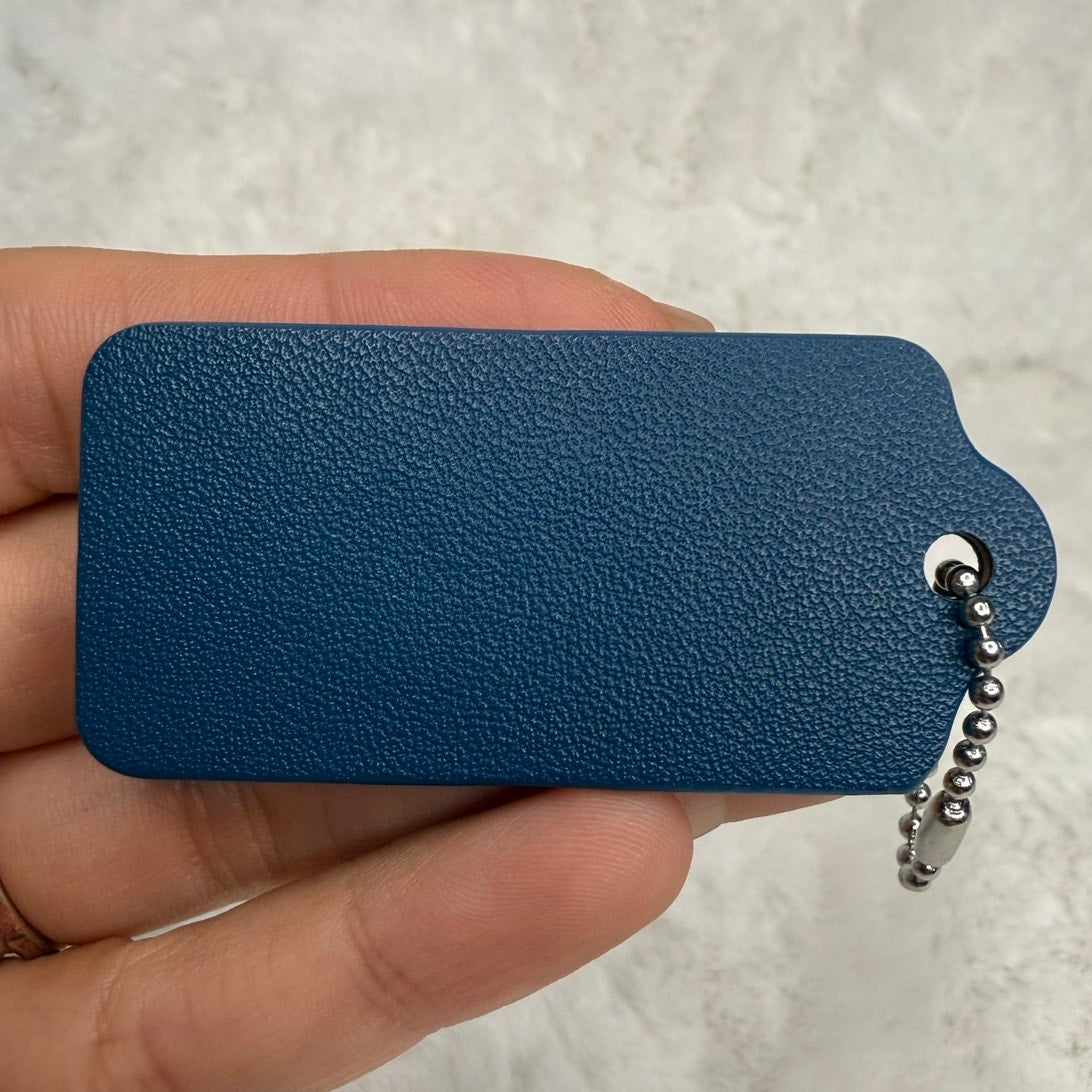 2" COACH Blue Fob Bag Charm Hang tag Hangtag