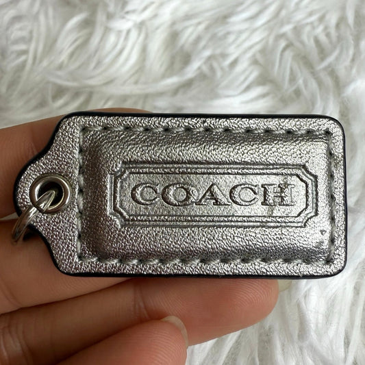 1.5" COACH Silver Fob Bag Charm Hang tag Hangtag