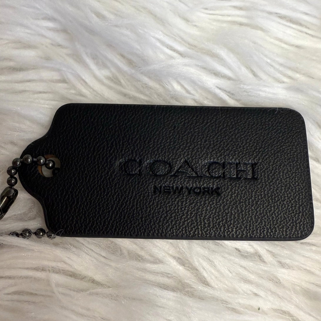 2" COACH Black Fob Bag Charm Hang tag Hangtag