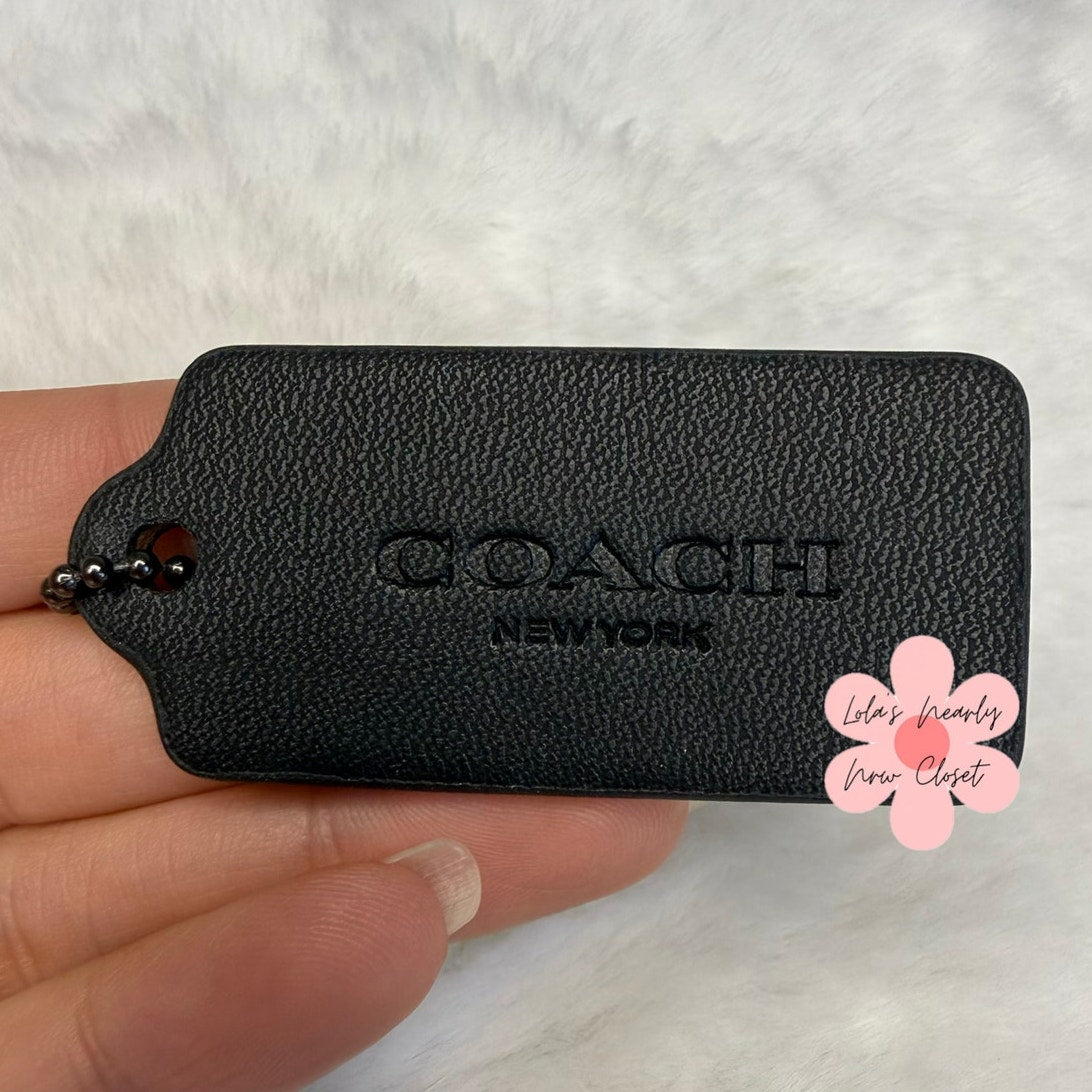 2" COACH Black Fob Bag Charm Hang tag Hangtag