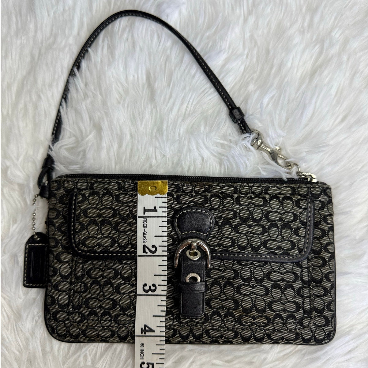 COACH y2k Soho Black Signature Canvas Wristlet