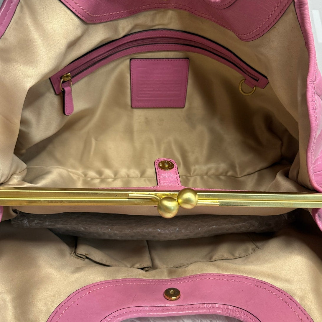 y2k COACH 2008 Pink 12520 Patented Leather Ergo Shoulder Bag