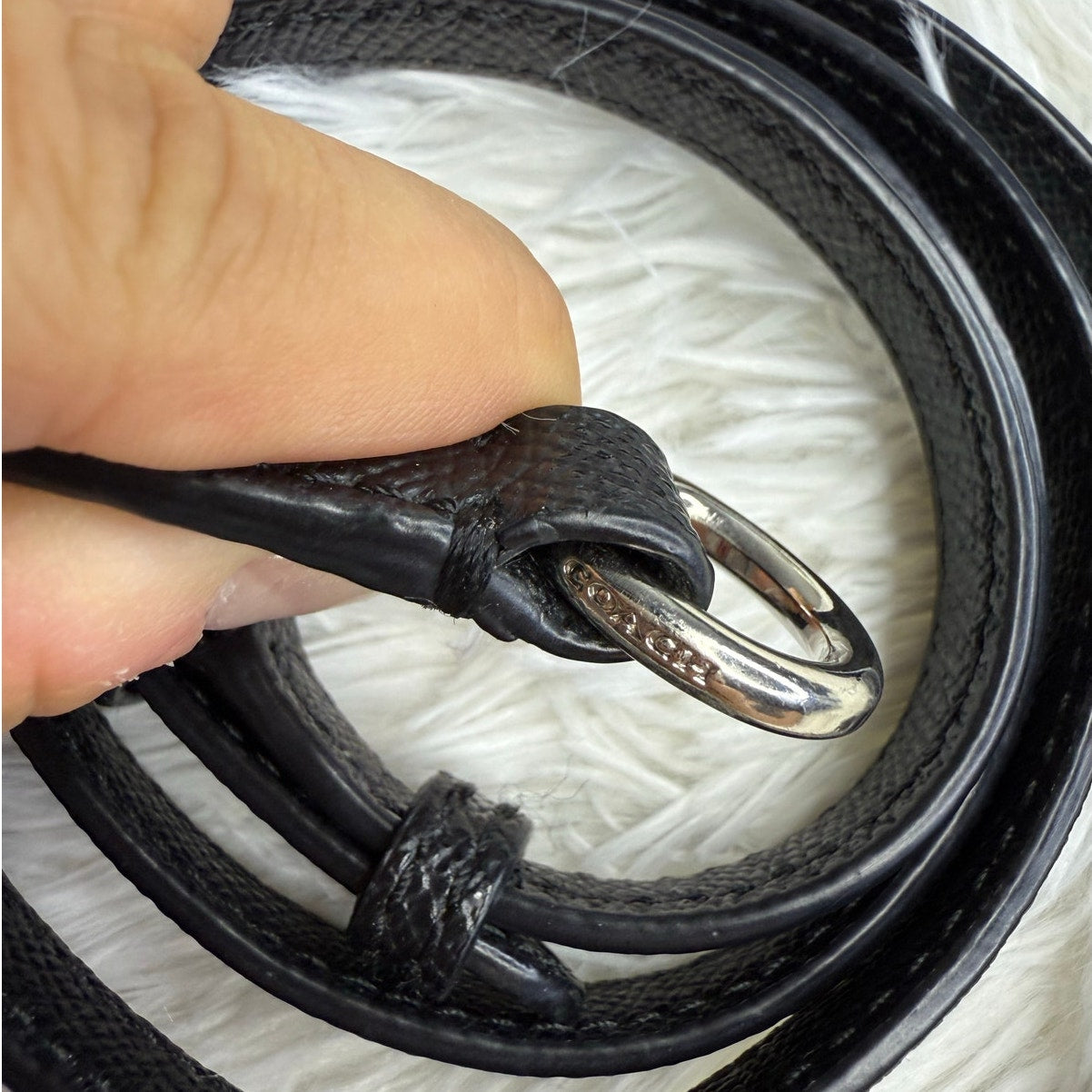 Coach Black Silver Replacement Strap