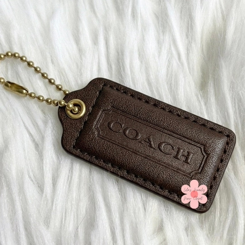 2" COACH Metallic Brown Fob Bag Charm Hang tag Hangtag