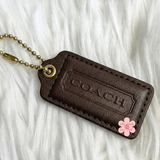 2" COACH Metallic Brown Fob Bag Charm Hang tag Hangtag
