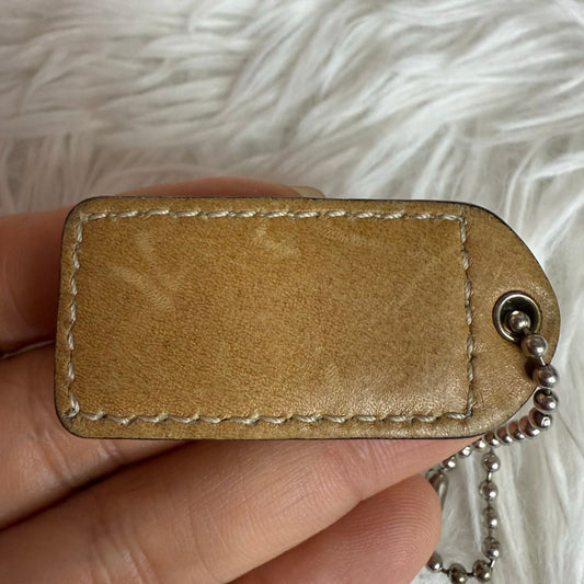 1.5" y2k COACH Tan Fob Bag Charm Hang tag Hangtag