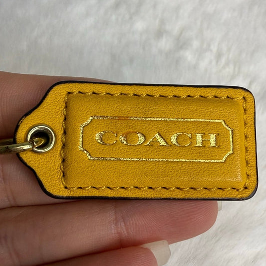 1.5" COACH Yellow Fob Bag Charm Hang tag Hangtag