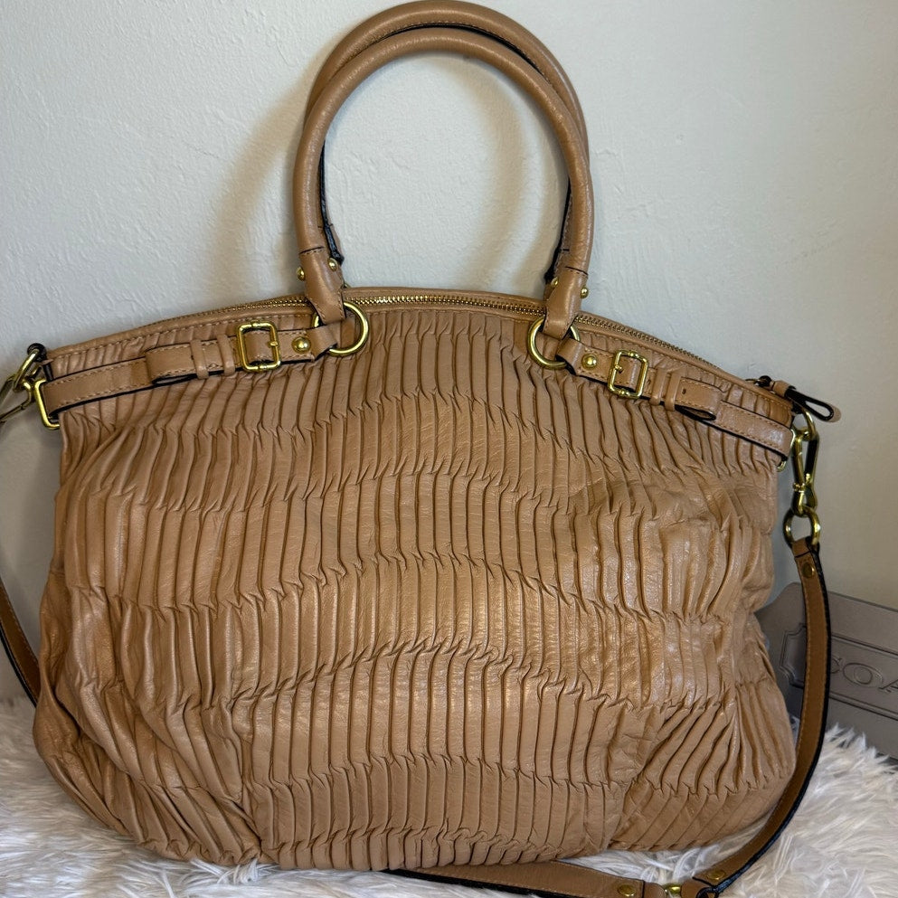 COACH Madison Gather Leather Satchel Shoulder Bag 18643