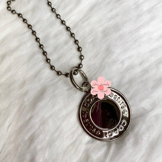 1" Coach Metal Circle Replacement Hangtag Hang Tag Bag Charm