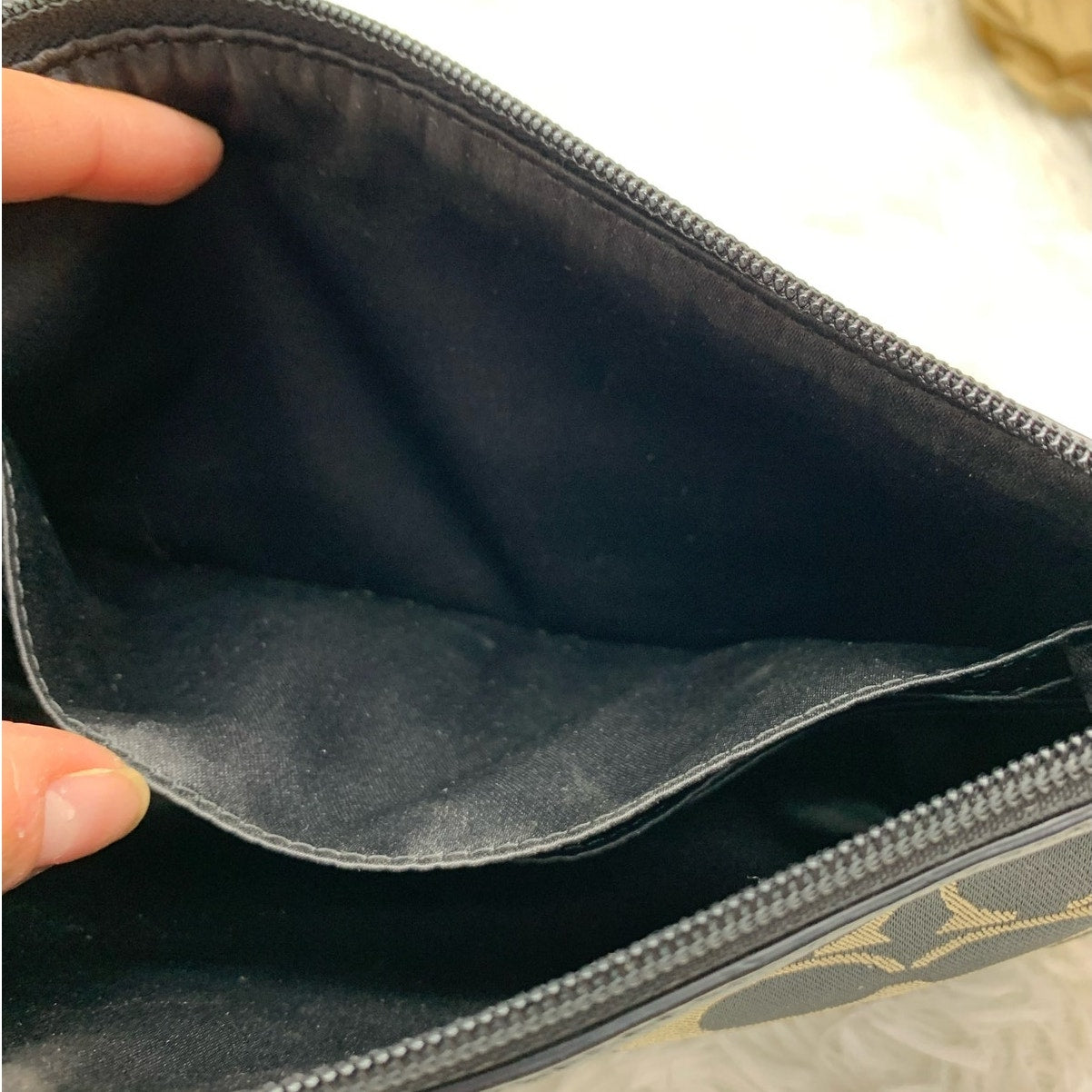 y2k COACH Black Signature Canvas Mini Purse Wristlet with Card Slots