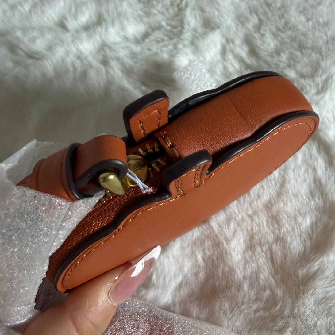 NWT Coach Pumpkin Coin Case Wristlet