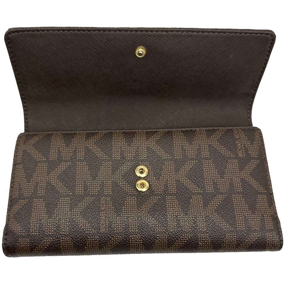MICHAEL KORS Brown Signature Wallet with Checkbook