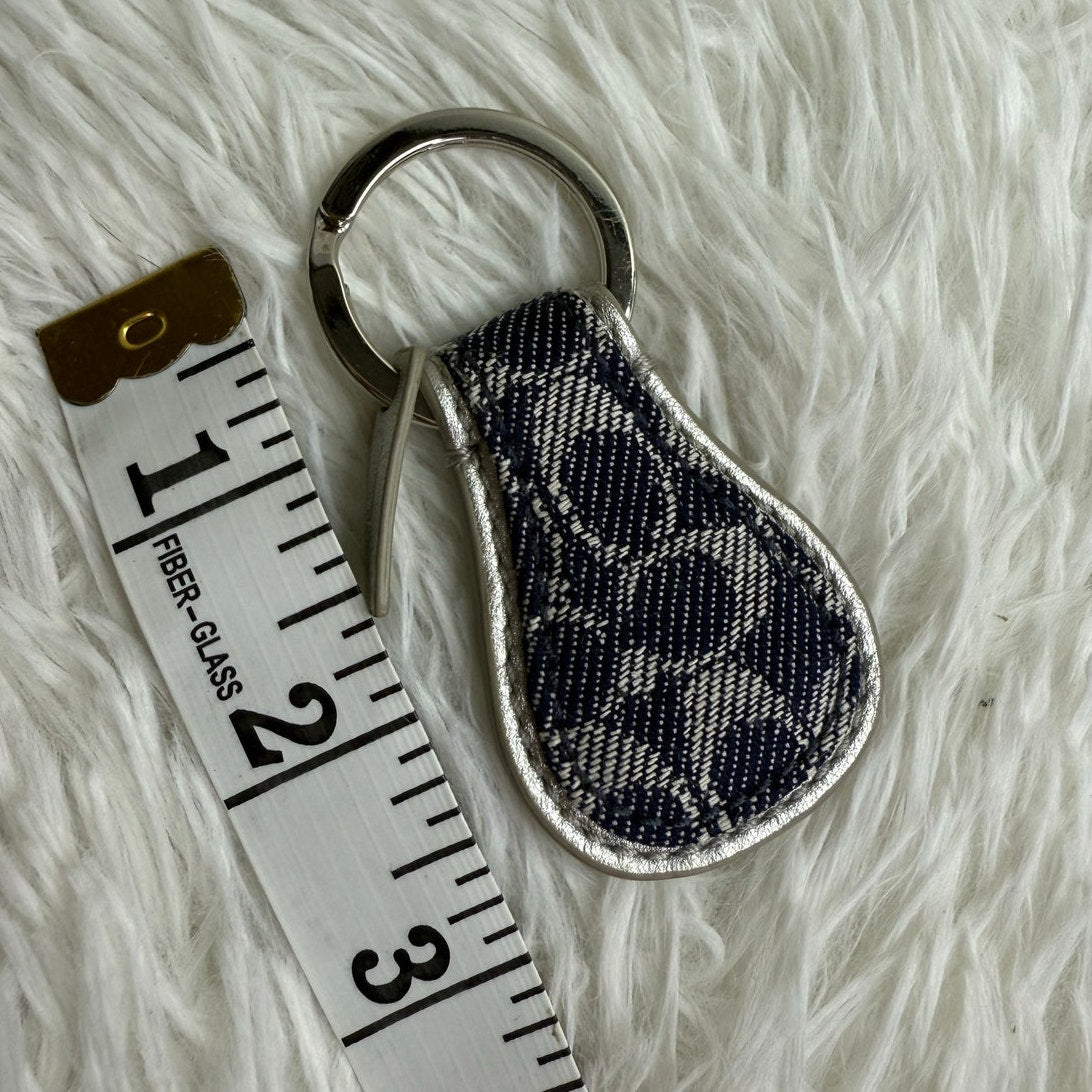 Vintage COACH y2k SIGNATURE TEAR DROP KEY RING Denim Charm