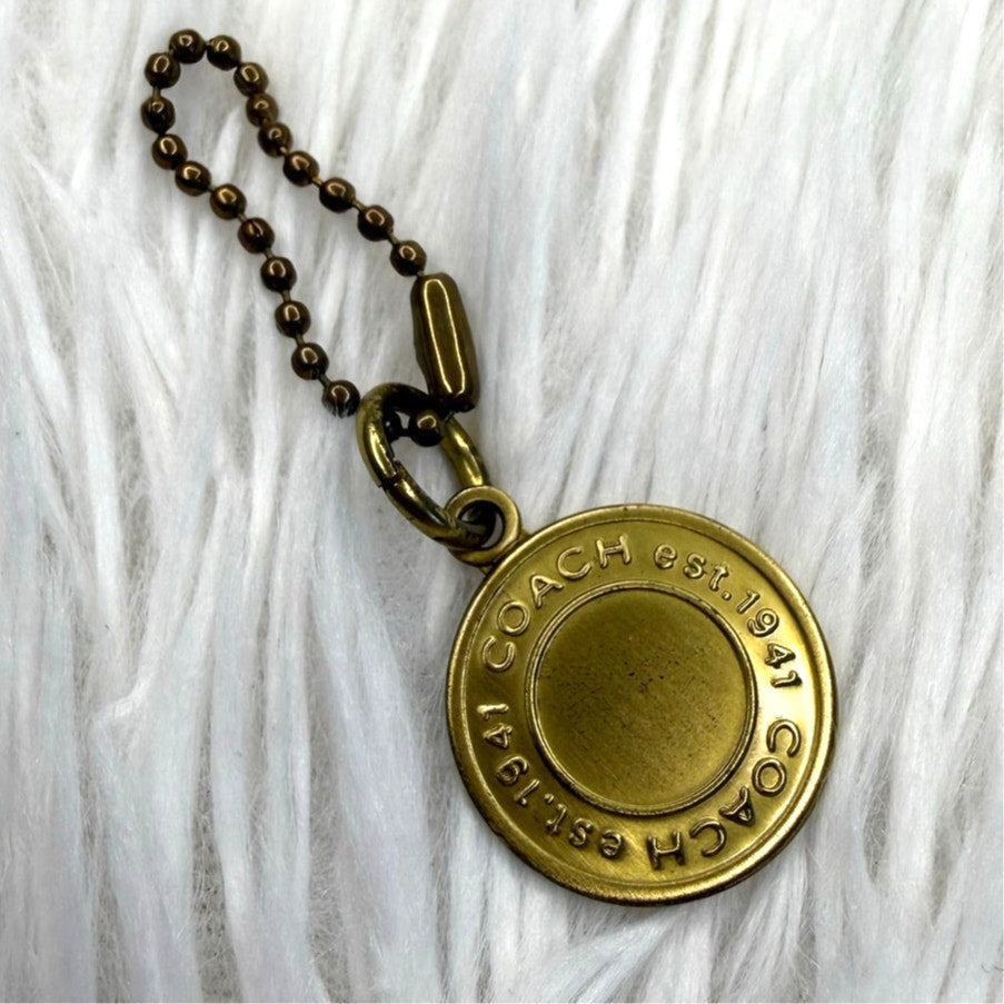 1" Coach Metal Circle Replacement Hangtag Hang Tag Bag Charm