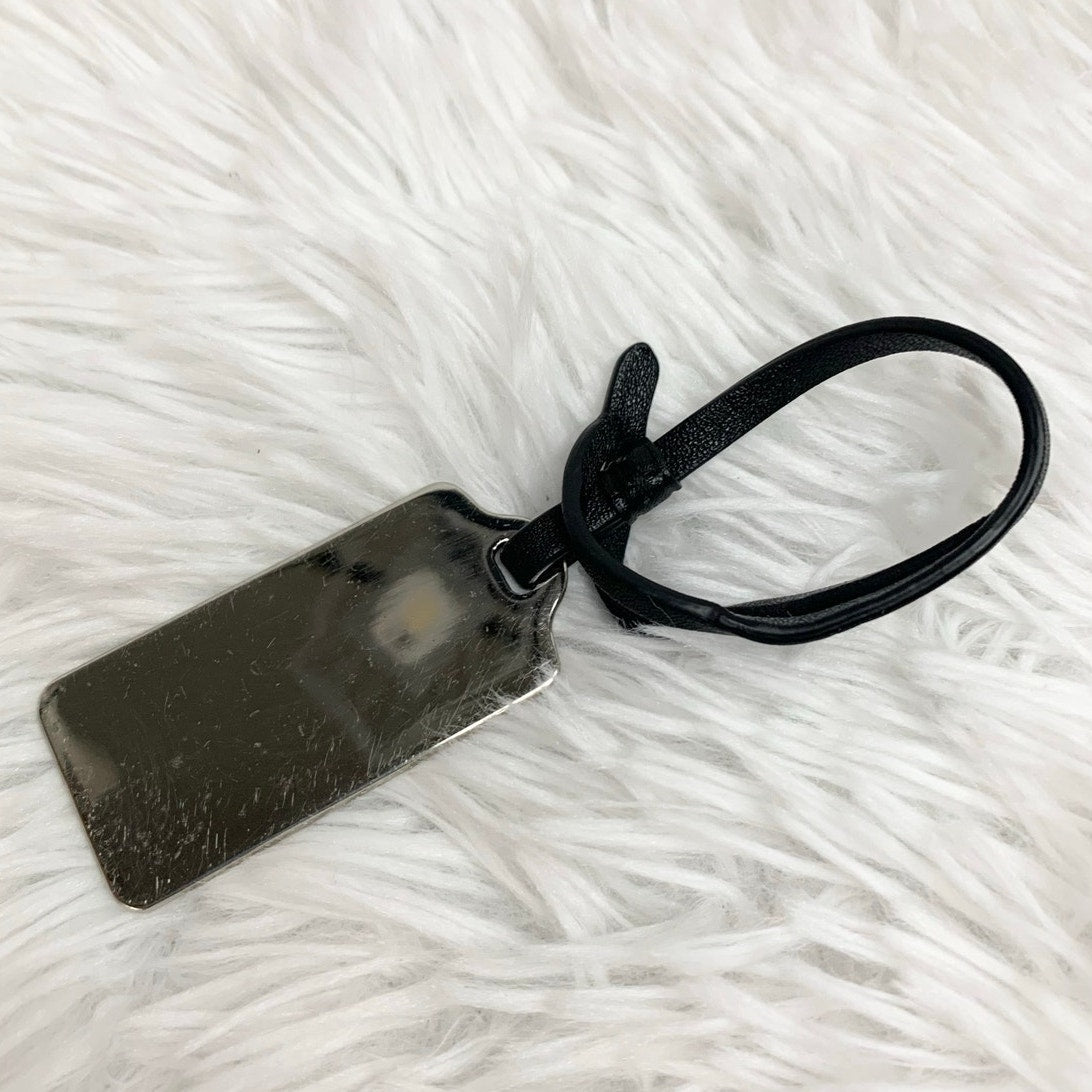 2" COACH Black Fob Bag Charm Hang tag Hangtag