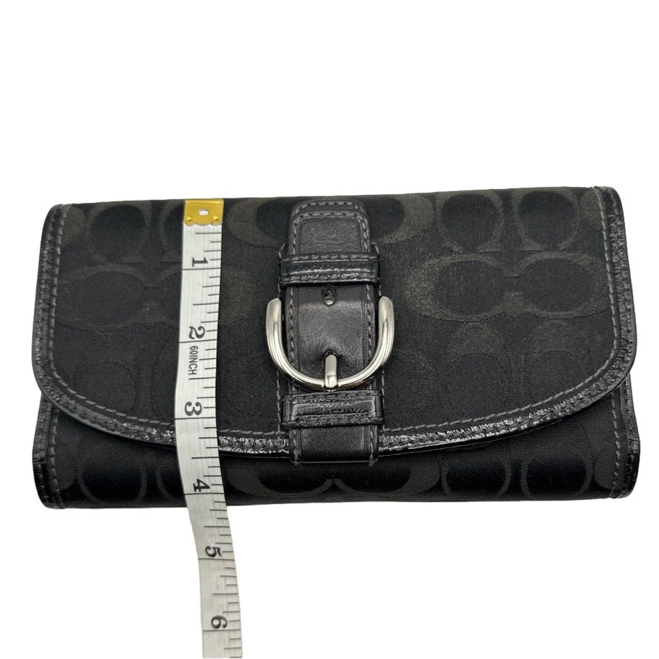 COACH Black Signature Canvas Wallet