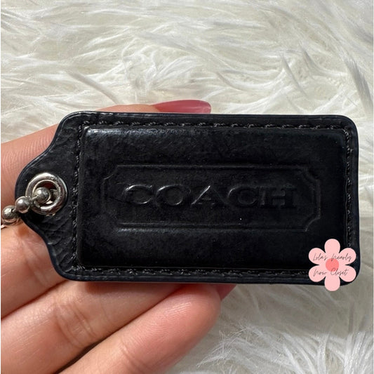 2” COACH Black Fob Bag Charm Hang tag Hangtag