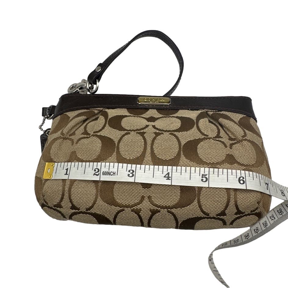 COACH Brown Signature Canvas Wristlet