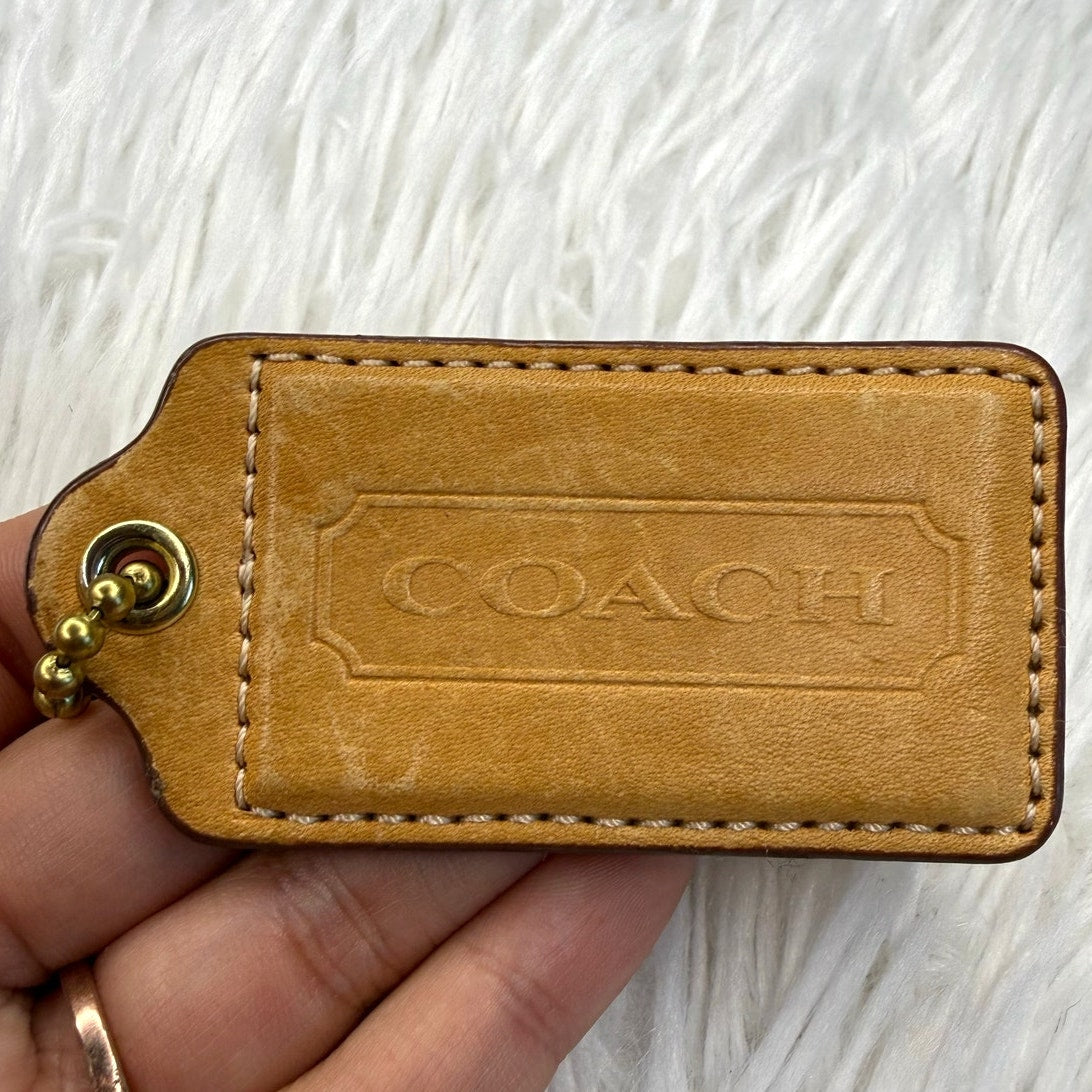 2.5" Coach Tan Fob Bag Charm Hang tag Hangtag