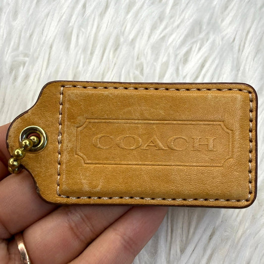 2.5" Coach Tan Fob Bag Charm Hang tag Hangtag