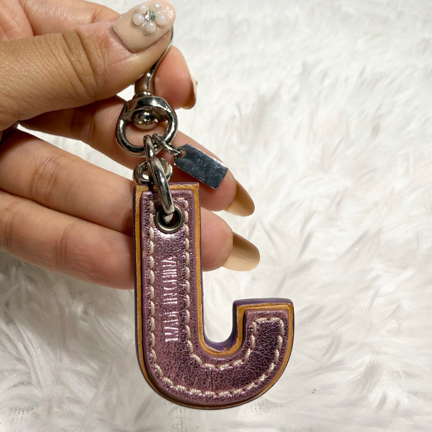 y2k Coach Initial Suede Bag Charm