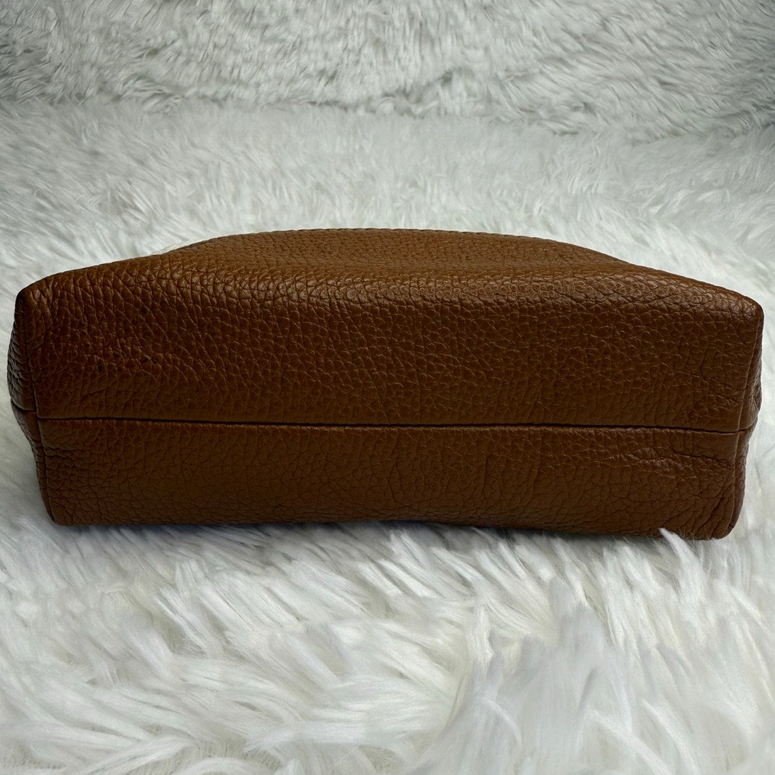 Michael Kors Brown White Cosmetic Case Pouch Wristlet