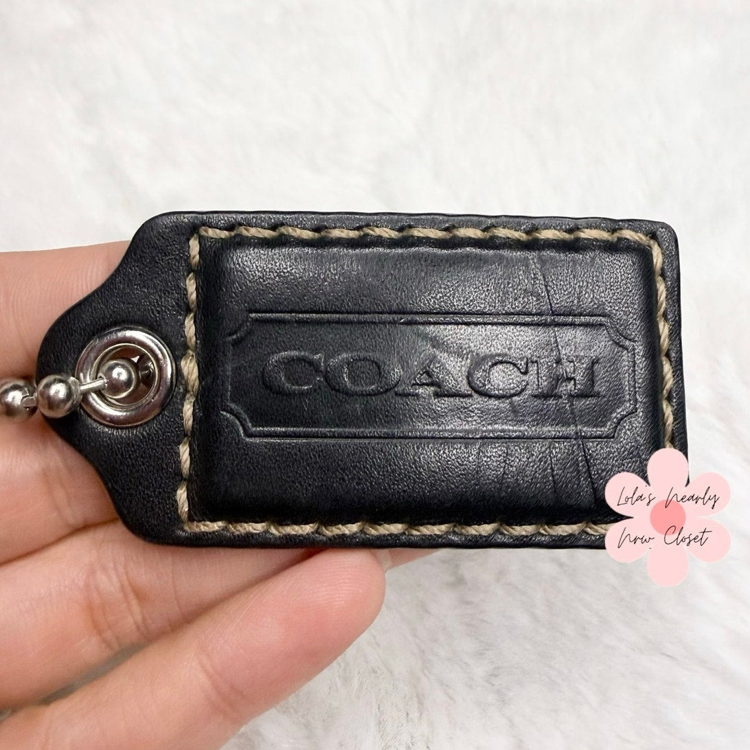 2.5” y2k COACH Black Fob Bag Charm Hang tag Hangtag