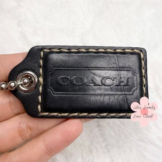 2.5” y2k COACH Black Fob Bag Charm Hang tag Hangtag