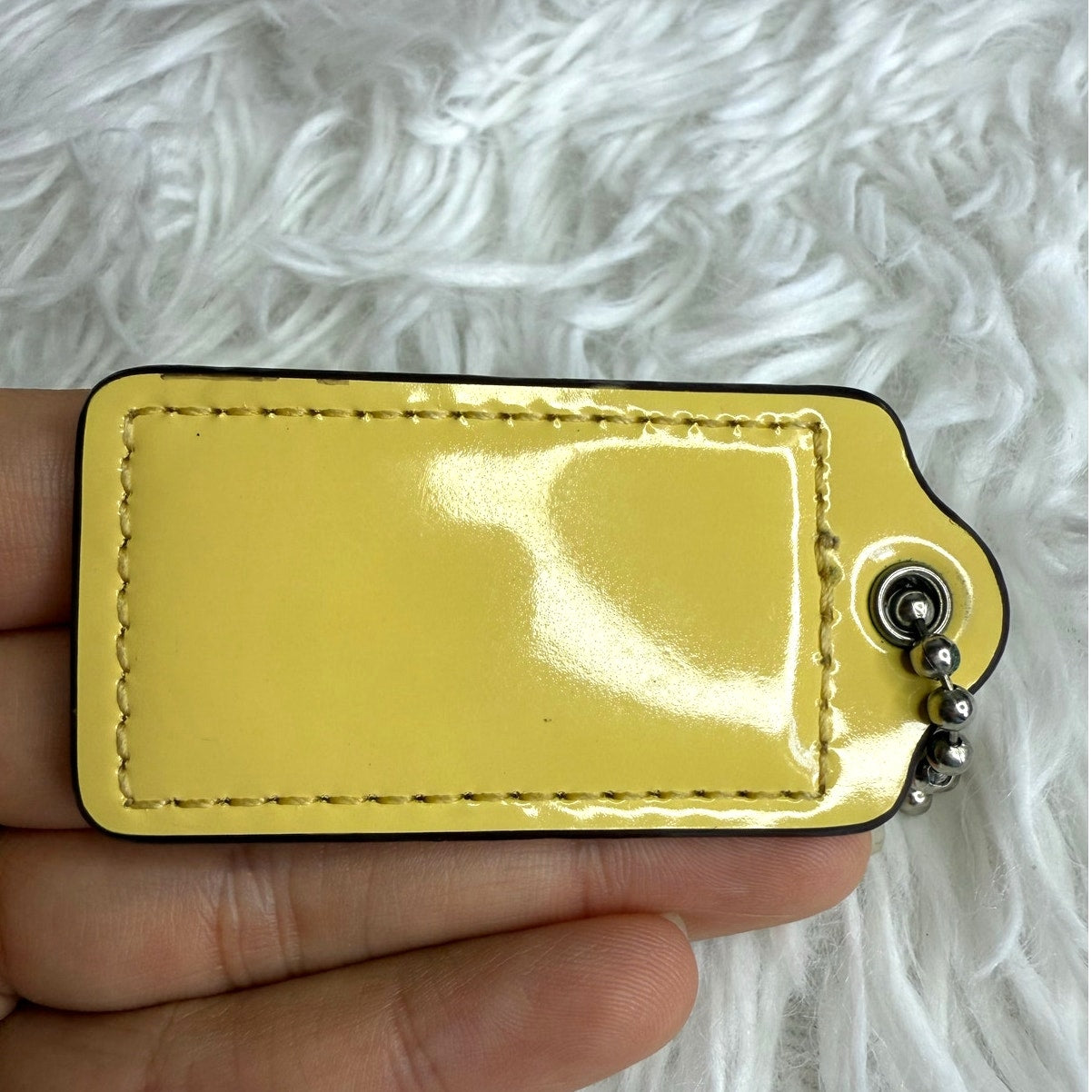 2" COACH Patent Leather Fob Bag Charm Hang tag Hangtag