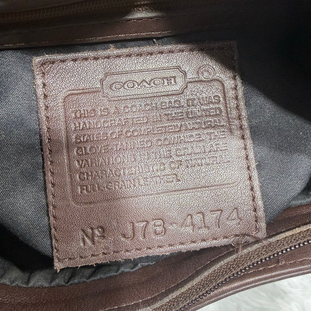Vintage COACH 1997 Mahogany 4174 Flatiron Zip Shoulder Bag